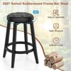 Tangkula Set of 4 Swivel Bar Stools 26" Counter Height Upholstered Seats Rubber Wood Frame Black - 2 of 4