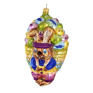 Larry Fraga 6.0 Inch Delivering The Eggs Ornament Easter Bunny Basket Tree Ornaments - 1 of 3
