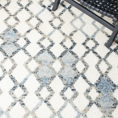 Ivory Hand-Knotted Wool Shag Area Rug, 8' x 10'