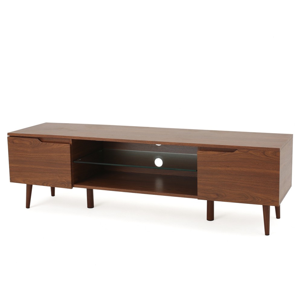 Photos - Mount/Stand Rowan TV Stand for TVs up to 56" Walnut - Christopher Knight Home