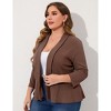 YESFASHION Women Plus Size Casual Blazer Open Front Long Sleeve Work Office Cardigan Jackets - 2 of 3