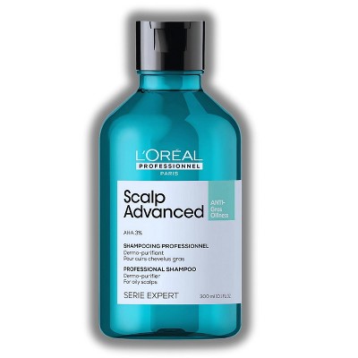 L'Oreal Serie Expert Scalp Advanced Dermo-Purifier Shampoo for Oily Scalps (10.1 oz) Loreal Lightweight Formula, Reduces Hair Sebum