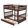RISOKEYS Full-Over-Full Bunk Bed - Solid Wood Bunk Bed with Ladders, Two Storage Drawers, Guardrail, Convertible to 2 Separate Beds - 3 of 4