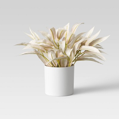 10" x 9.5" Artificial Bleached Leaves Arrangement in Pot - Threshold™