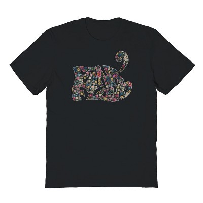 Pink Floyd Men's Floral Fill Short Sleeve Graphic Cotton T-Shirt