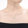 Exclusive rhodium plated cubic zirconia circle shaped pendant necklace, featuring a timeless design that exudes sophistication and radiant sparkle - 2 of 3