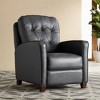 Elm Lane Livorno Gray Genuine Leather Recliner Chair Modern Armchair Comfortable Push Manual Reclining Footrest Tufted for Bedroom Living Room Reading - 2 of 4