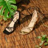 Allegra K Women's Square Toe Lace Up Strappy Chunky High Heels Sandals - 2 of 4