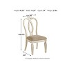 Set of 2 Realyn Ribbon Back Dining Upholstered Side Chair Chipped White - Signature Design by Ashley: Polyester, Textured Finish, Wood Frame - 4 of 4