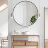 Dovelina Round Metal Framed Wall Mirror Bathroom Vanity Mirror - 2 of 4