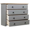 vidaXL Side Cabinet Gray 31.5"x15.7"x28.7" Pine Panama Range - 3 of 4