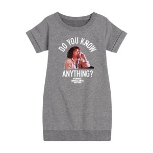 - Ferris Bueller's Day Off - Do You Know Anything Graphic Short Sleeve Fleece Dress - 1 of 4
