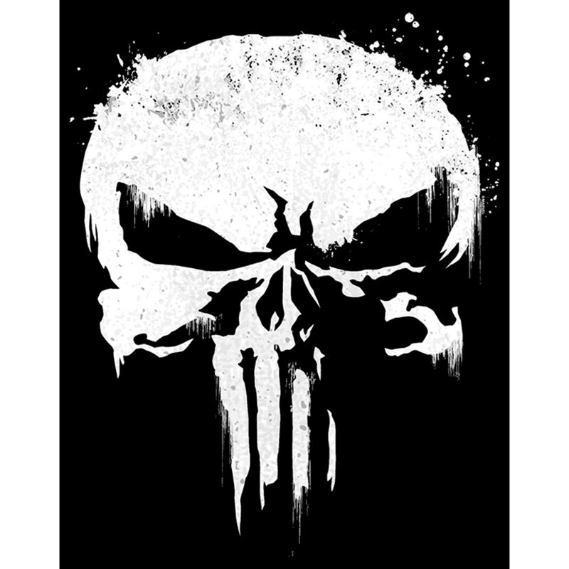 Men's Marvel Punisher Streaked Skull Symbol T-Shirt, 2 of 6