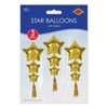 Beistle Star Balloons w/Tassels, 3' 9", (6/Pkg) Gold - 3 of 4