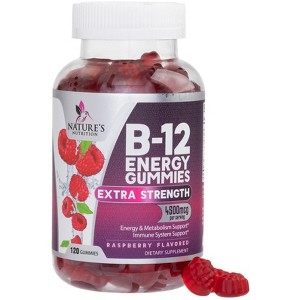 Vitamin B12 Gummies 4500mcg, High Absorption Vitamin B-12 Energy Gummy - 120 Gummies By Nature's Nutrition - 1 of 4