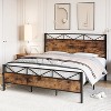 Modern King Size Bed Frame with Headboard and Footboard, Metal Platform Bed Frame with Underbed Storage, Metal Slats Support, No Box Spring Needed - 2 of 4