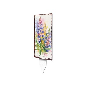 HomeRoots 10" Blue Green Pink And White Solid Wood Floral Bouquet Garden Stake - 1 of 4