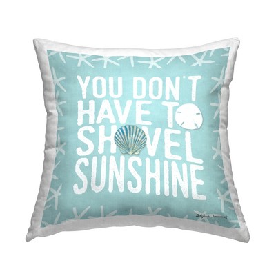 Stupell Industries Don't Have to Shovel Sunshine Funny Nautical Winter Printed Pillow, 18 x 18