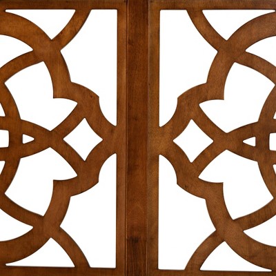Baxton Studio King Size Glaucia Wood Headboard Walnut Brown : Target
