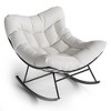 GustoWave Modern Papasan Rocking Chair, Outdoor Rocker Recliner Chair with Metal Frame and Thick Cushion, Outdoor Patio Lounge Chair - 3 of 4