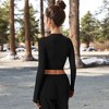 Anna-Kaci Active Women's Long Sleeve Mock Neck Cropped Activewear Top - 3 of 4