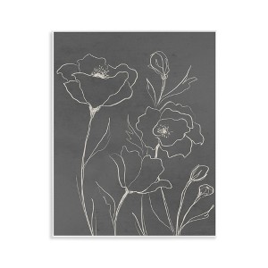 Stupell Industries Gray Poppies Outline Wall Plaque Art - 1 of 4