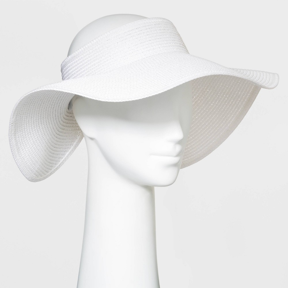 Packable Straw Visor Hat - Shade & Shore™ White