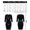 Coolmee Women Sexy Cross V Neck Three-Quarter Sleeve Tulip Hem Bodycon Slit Wrap Velvet Mini Dress Cocktail Guest Dress - 4 of 4