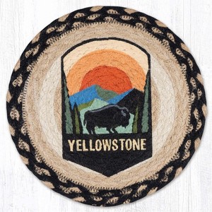 Earth Rugs Eco-Friendly Lodge Decor – Yellowstone Design on Braided Jute Trivet - 1 of 3