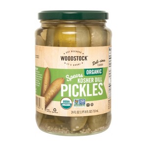 Woodstock Organic Kosher Dill Pickle Spears - Case of 6 - 24 fl oz - 1 of 4