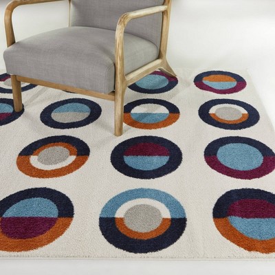 Curie Multicolor Geometric Kids' Synthetic Area Rug