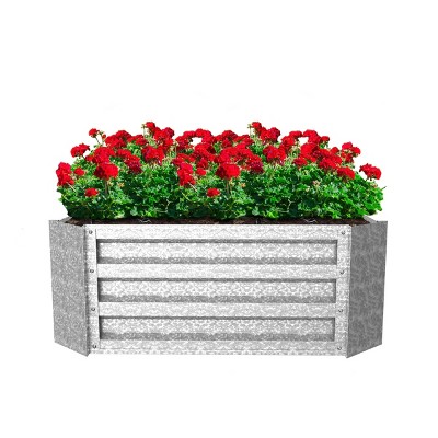 Raised Garden Bed Plant Holder Kit - Adjustable Galvanized Iron Planter Box for Growing Flowers, Vegetables, Fruits, and Herbs by Nature Spring