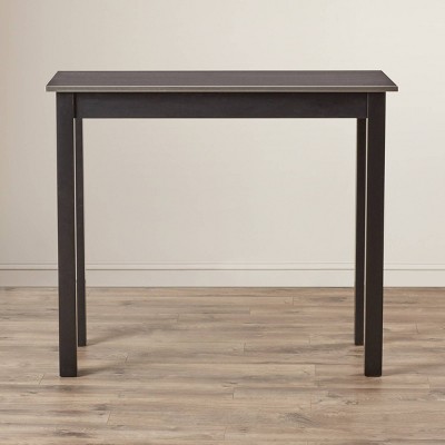 Martin Black Wood Counter Height Table with Stainless Steel Top