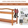 Tangkula Freestanding 2-Tier Wood Shoe Rack Shelf Storage with 4 Metal Hanging Bars - 4 of 4