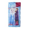 Exxel Outdoors Disney Frozen 2 Anna, Elsa, and Olaf Full Length Zipper Sleeping Bag And Sling Styled Backpack Outdoor Indoor Camp Kit - 2 of 4