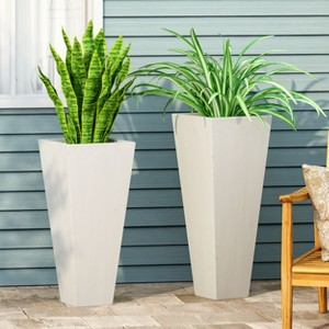 Christopher Knight Home Ella Outdoor Lightweight Concrete Large and Medium Planters (Set of 2) - 1 of 4