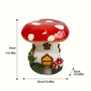 Vynxaria 13.4" Mushroom House Garden Stool, Oversized Resin Sculpture - Fairy Forest Design, Weather-Indoor Outdoor Courtyard, Lawn, Home Decor - 2 of 4