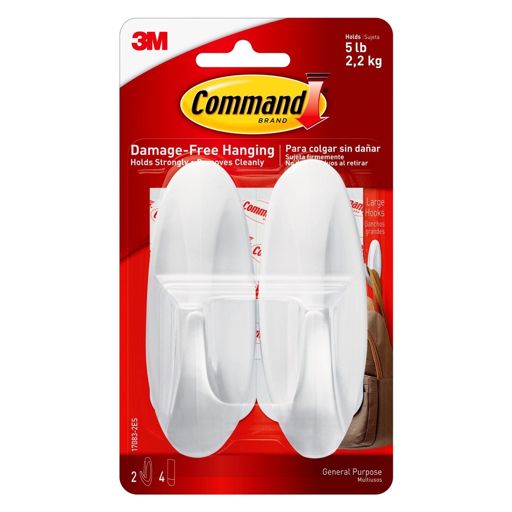 Command™ Large Designer Hooks Value Pack, 2/pk