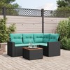 vidaXL 5 Piece Patio Sofa Set with Cushions - Black - 2 of 4
