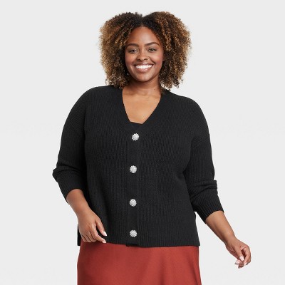 Women's Light Weight Cardigan - Ava & Viv™ Black Xxl : Target