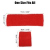 Unique Bargains Stretchy Cotton Blend Sweat Absorbing Sport Headband Wristband Big Red 3 pcs - 4 of 4