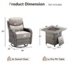 Buenhomino 7 Pieces Outdoor Patio Furniture Set with 30" Square Fire Pit Table, Rattan Wicker Swivel Rocker Chairs Sets - 2 of 4