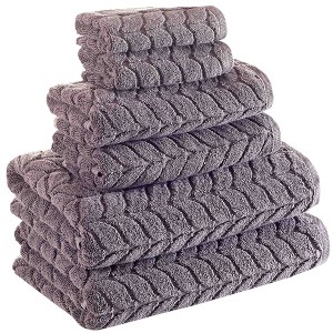 BAGOKIE 6 Piece Cotton Bath Towel Set - 1 of 4