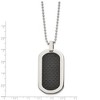 Chisel Titanium Polished with Black Carbon Fiber Inlay Dog Tag 24" Necklace - 4 of 4