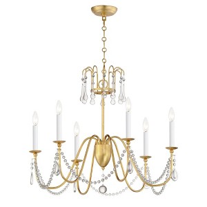 Maxim Lighting Plumette 6 - Light Chandelier in  Gold Leaf - 1 of 2