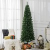 HOMCOM 7 FT Artificial Christmas Tree with Stand, Pencil Xmas Tree with Halloween Style, Holiday Home Indoor Decoration for Party, Green - 2 of 4