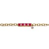 Guili Vibrant 14K Gold Plated Kids Bracelet with Hot Pink Flower Charm Bar – A Fun and Stylish Jewelry Piece for Little Ones - 2 of 3