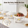 Warmounts 5QT White Maifanite-Coated Chafing Dish Buffet Set Food Warmer with Steel Lids & Holders - 4 of 4