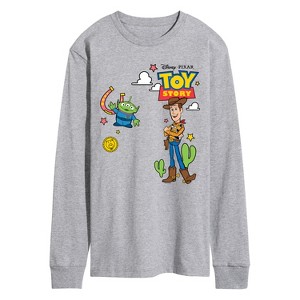 Men's - Toy Story 4 - Woody And Alien Western Long Sleeve Graphic T-Shirt - 1 of 3