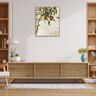 Large Framed Kumquat Tree Canvas Wall Art Print